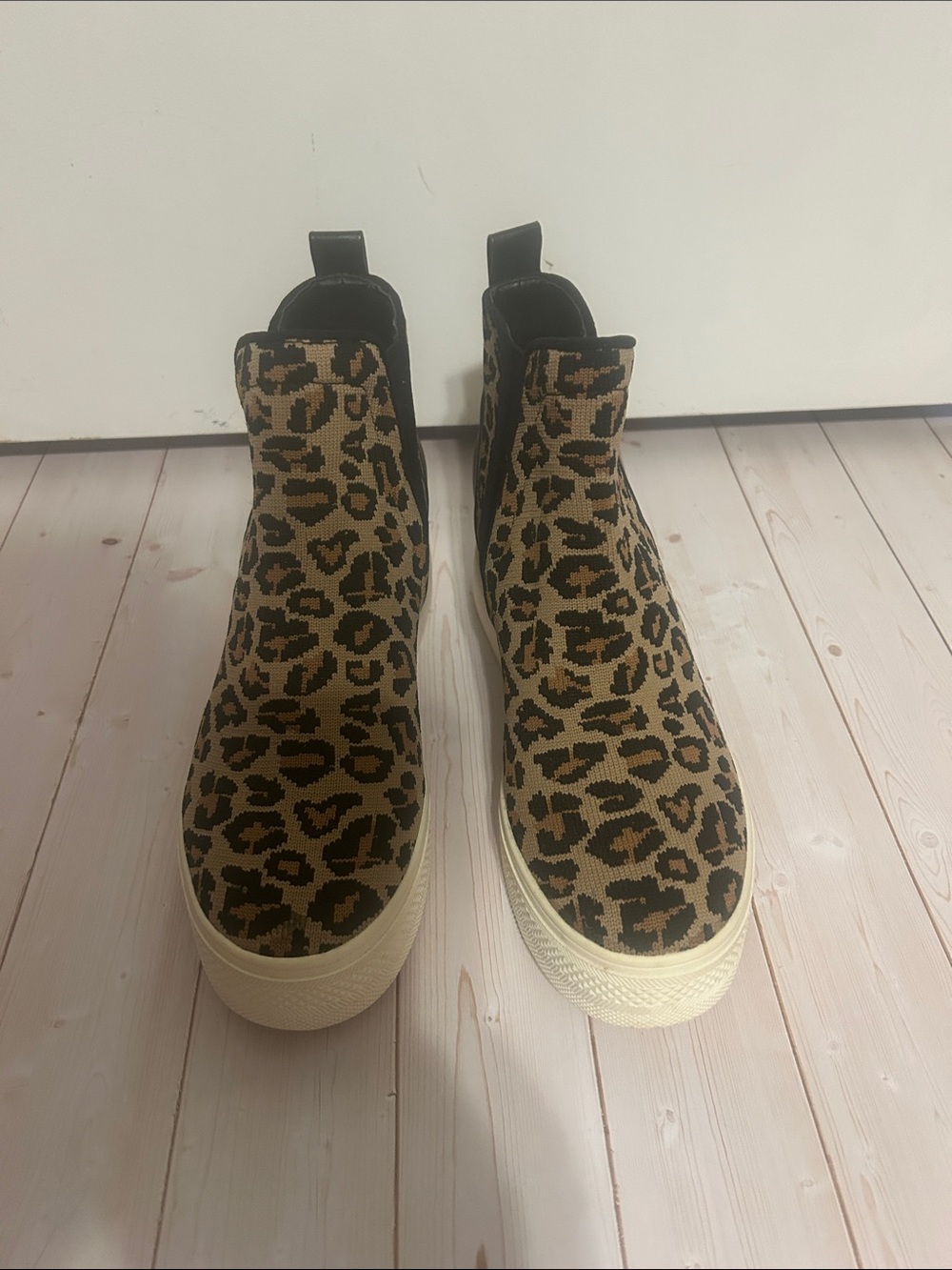Steve Madden Leopard Print Slip-On wedge Sneakers